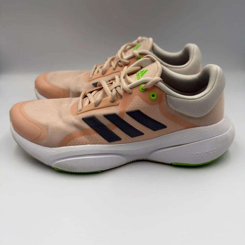 Adidas Bounce GX2006 Peach Pink Neon Green Running Shoes Womens Size 9
